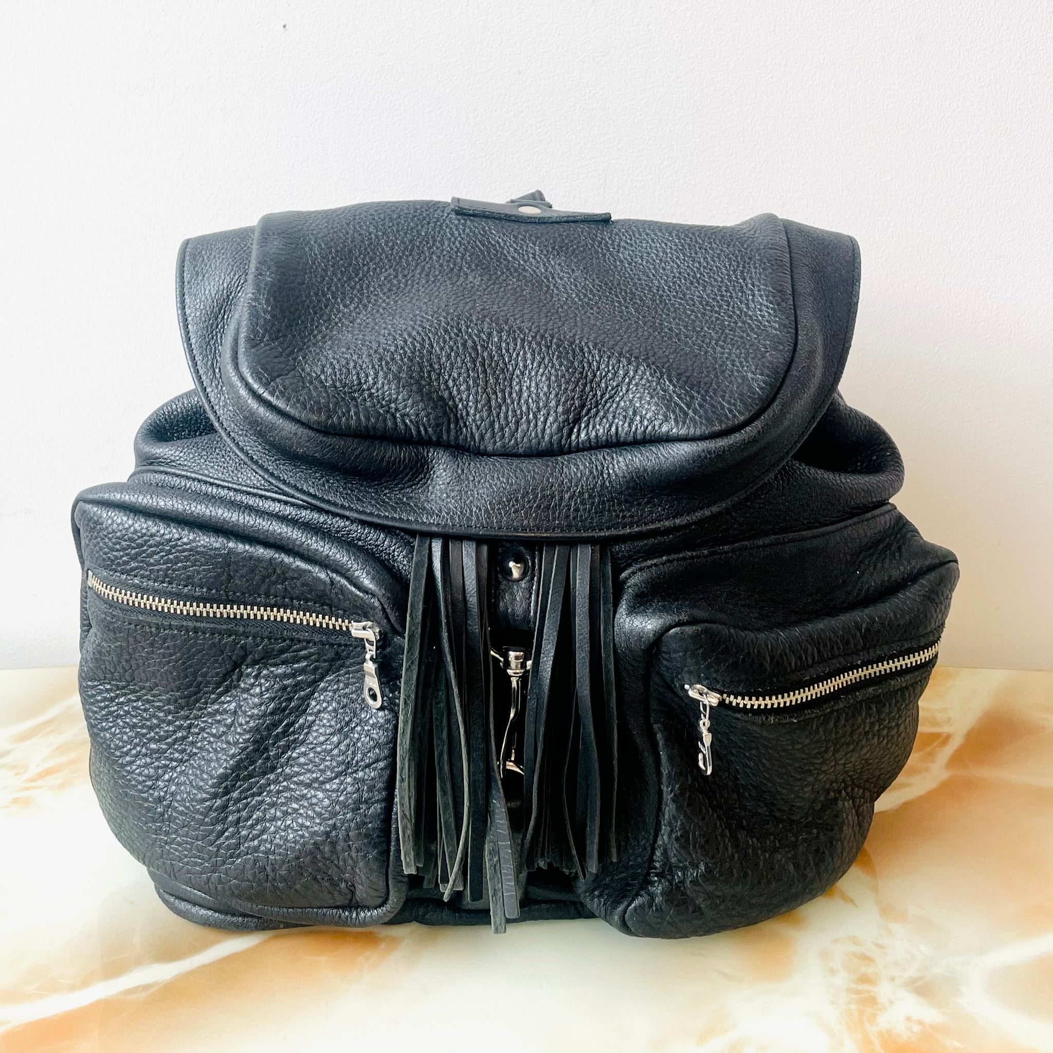 Leather Adjustable Back Pack Hand Bag
