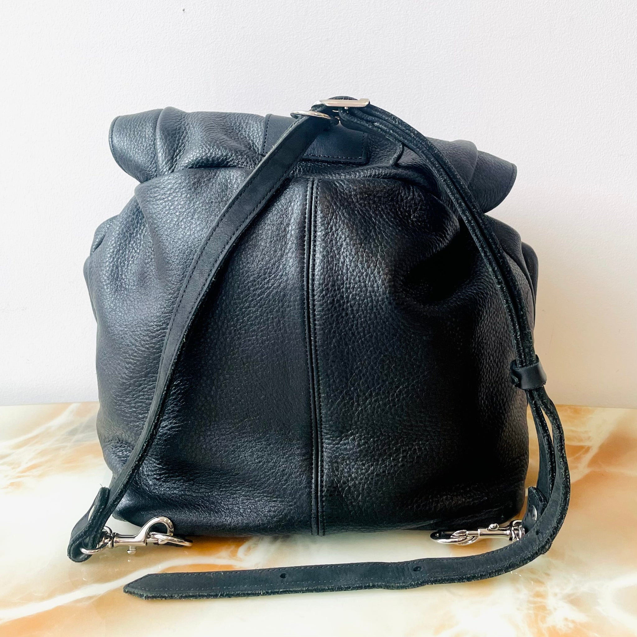 Leather Adjustable Back Pack Hand Bag