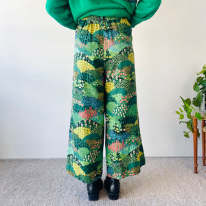Cotton Linen Blend Floral Pants (L)