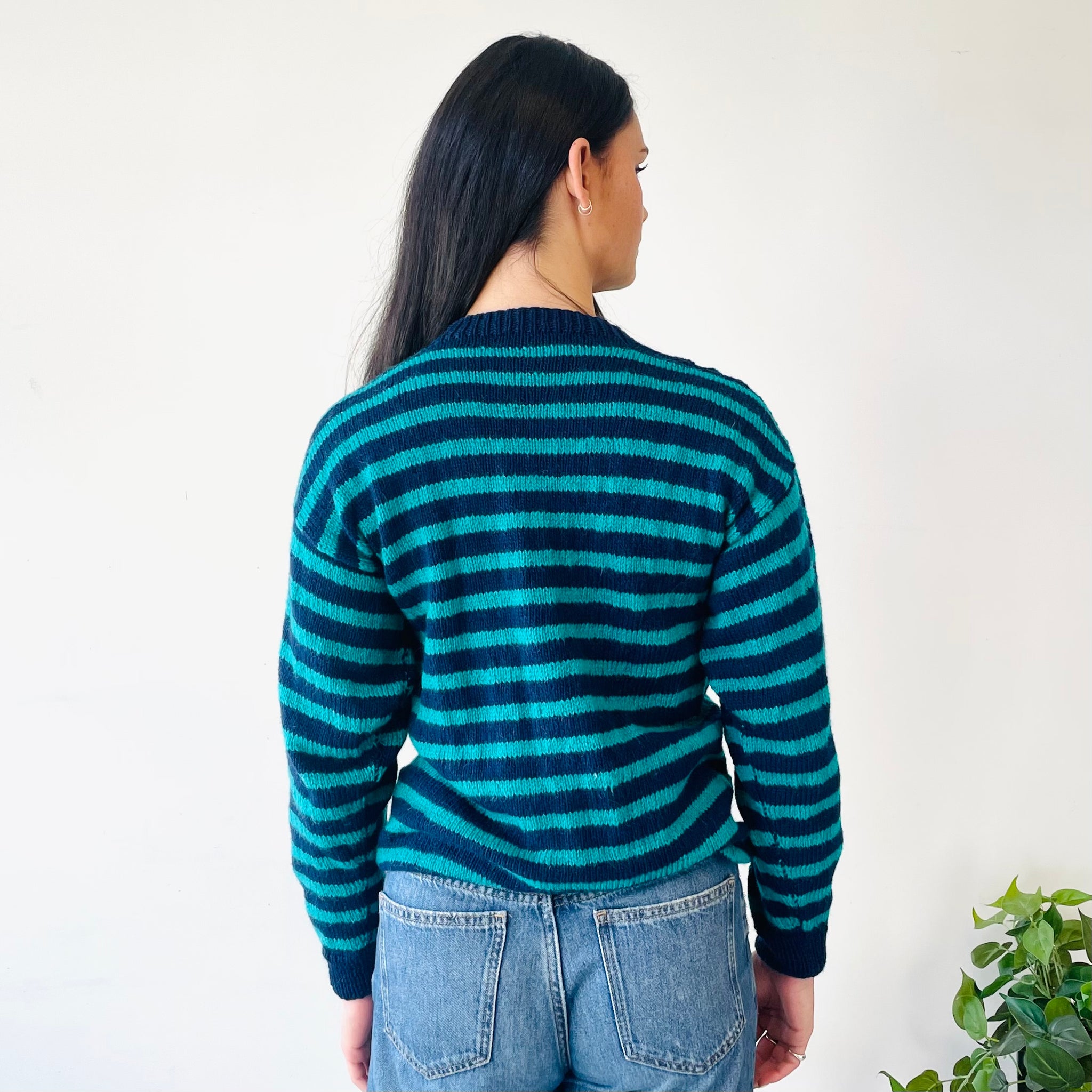 Handmade Striped Wool Knit (S)