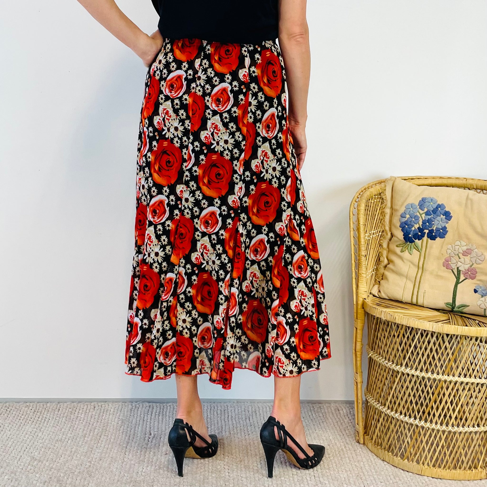 Floral Midi Skirt (XL)