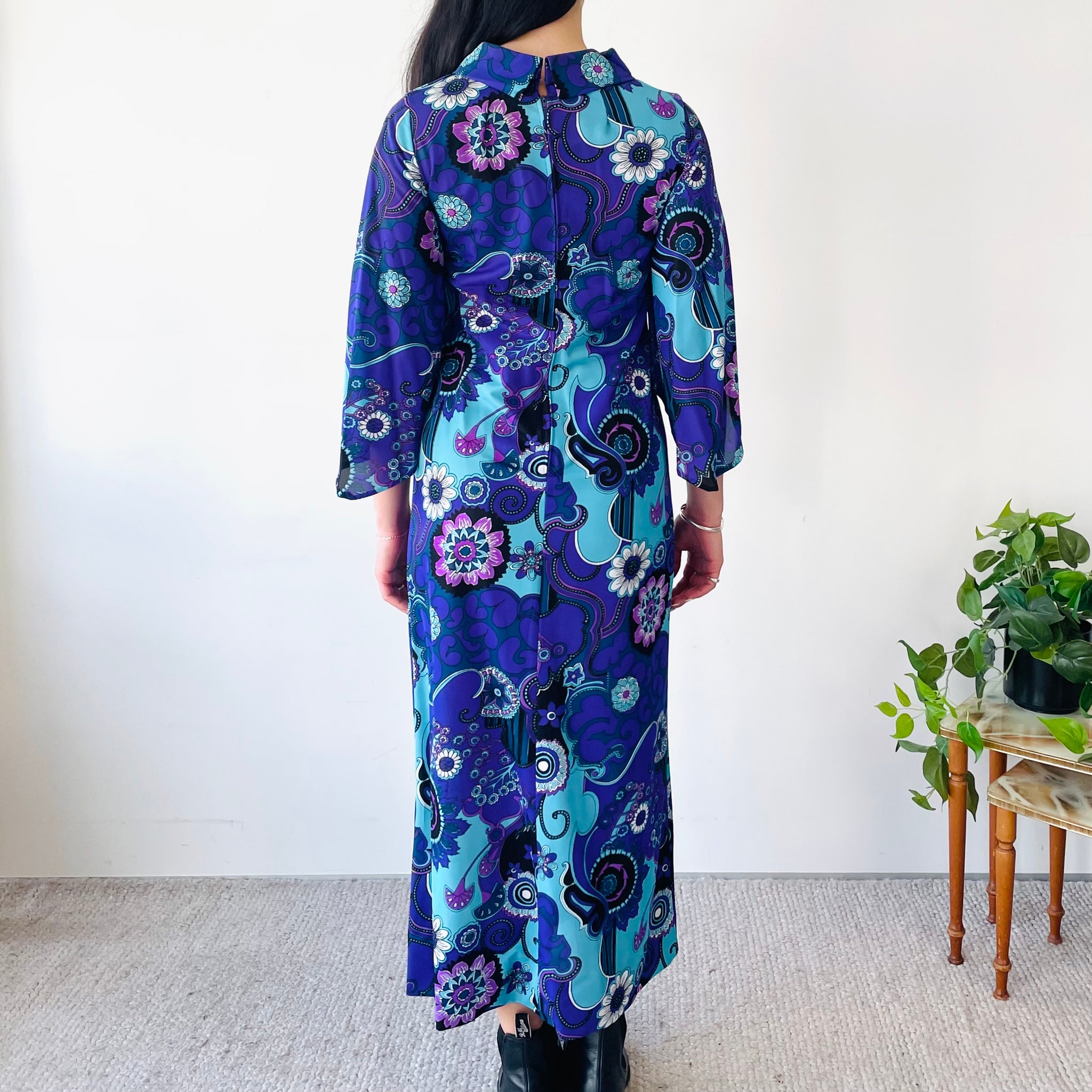 Vintage Paisley Maxi Dress (S-M)