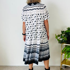 Vintage Geometric Pattern Dress (XL-2XL)
