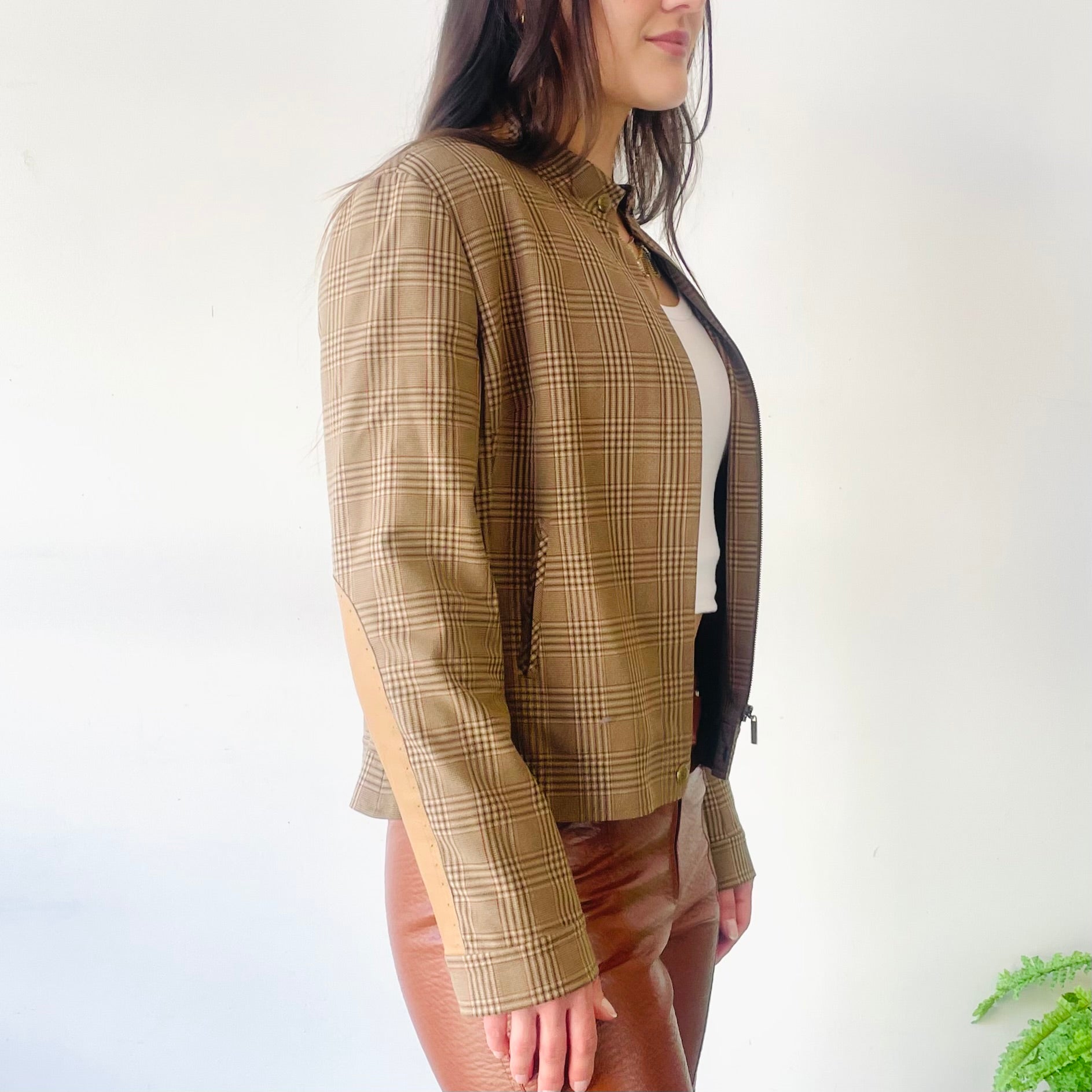 Checked Zip Up Jacket (S)