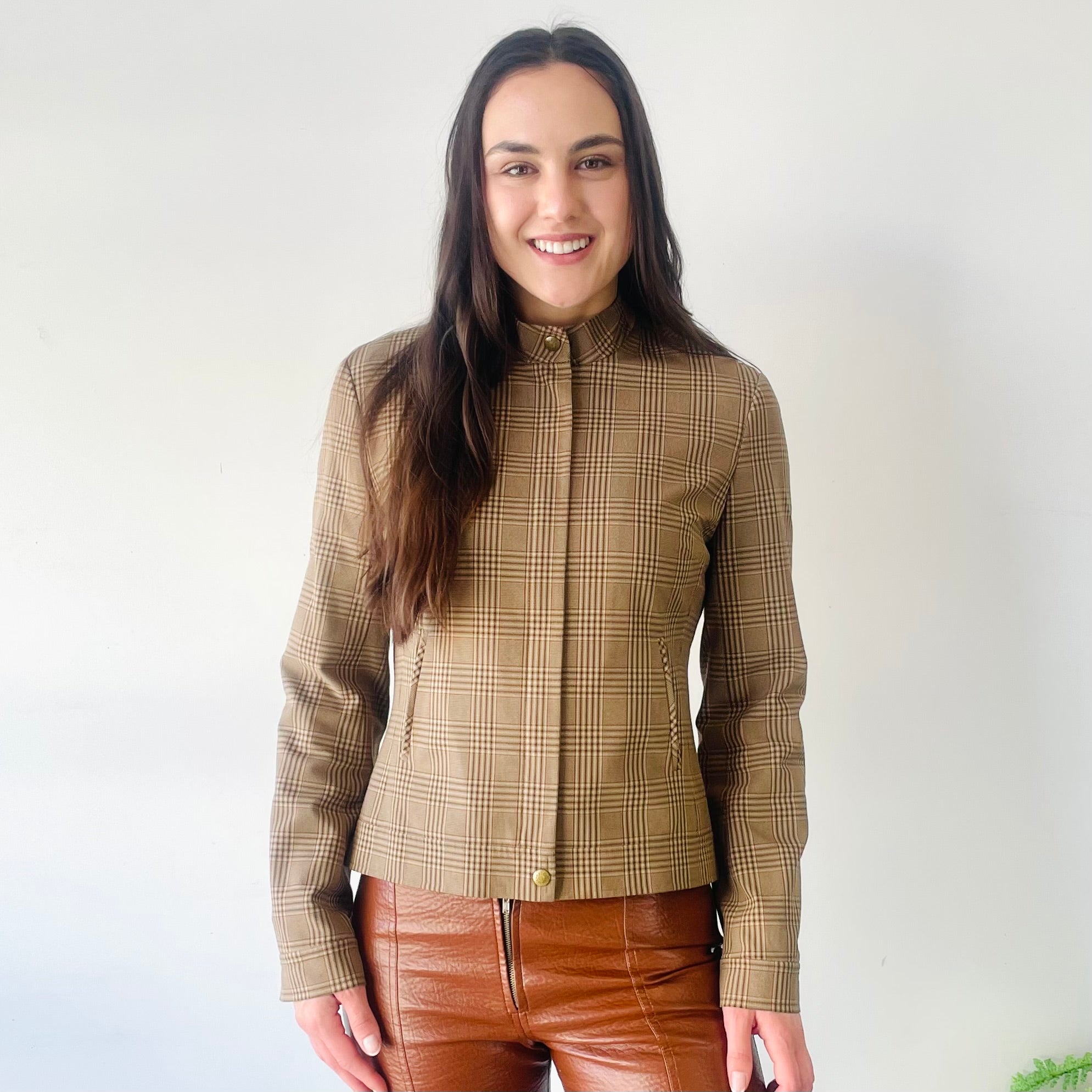 Checked Zip Up Jacket (S)