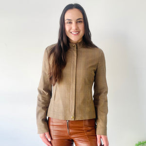 Checked Zip Up Jacket (S)