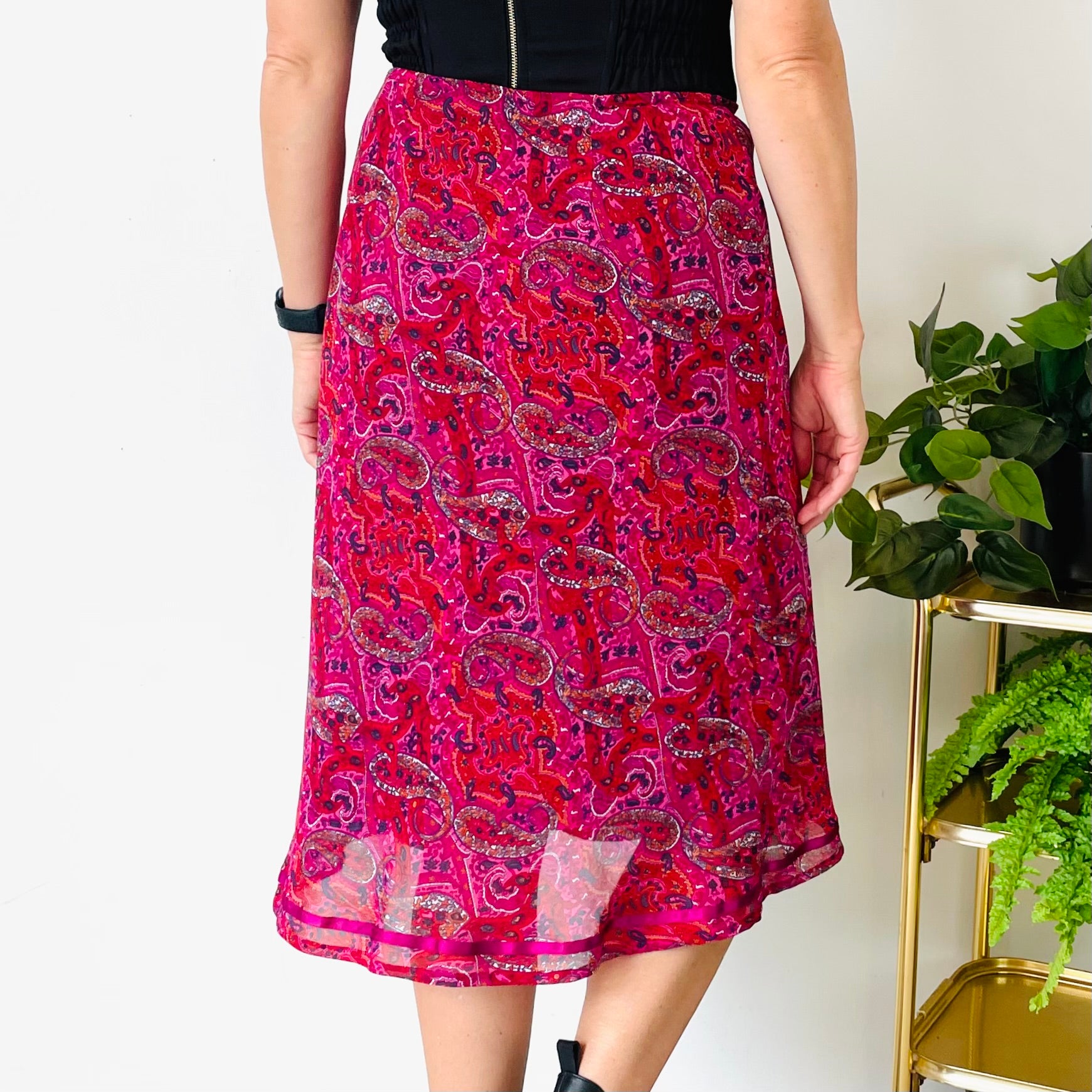 Paisley Midi Skirt (L)