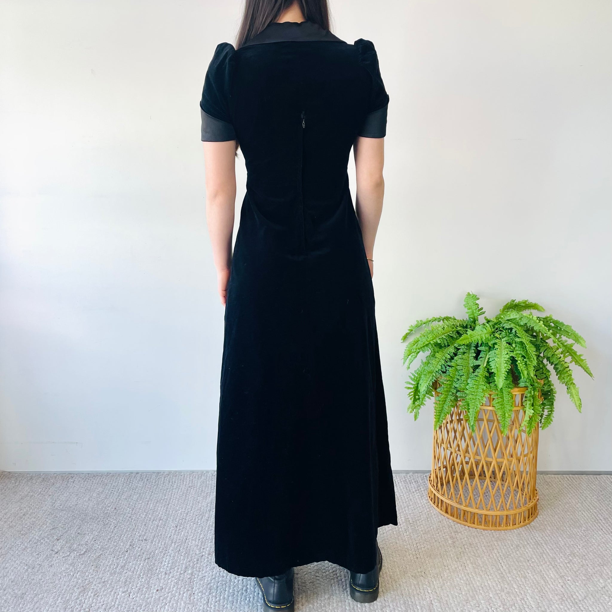 Vintage Thornton Hall Velvet Maxi Dress (XS)