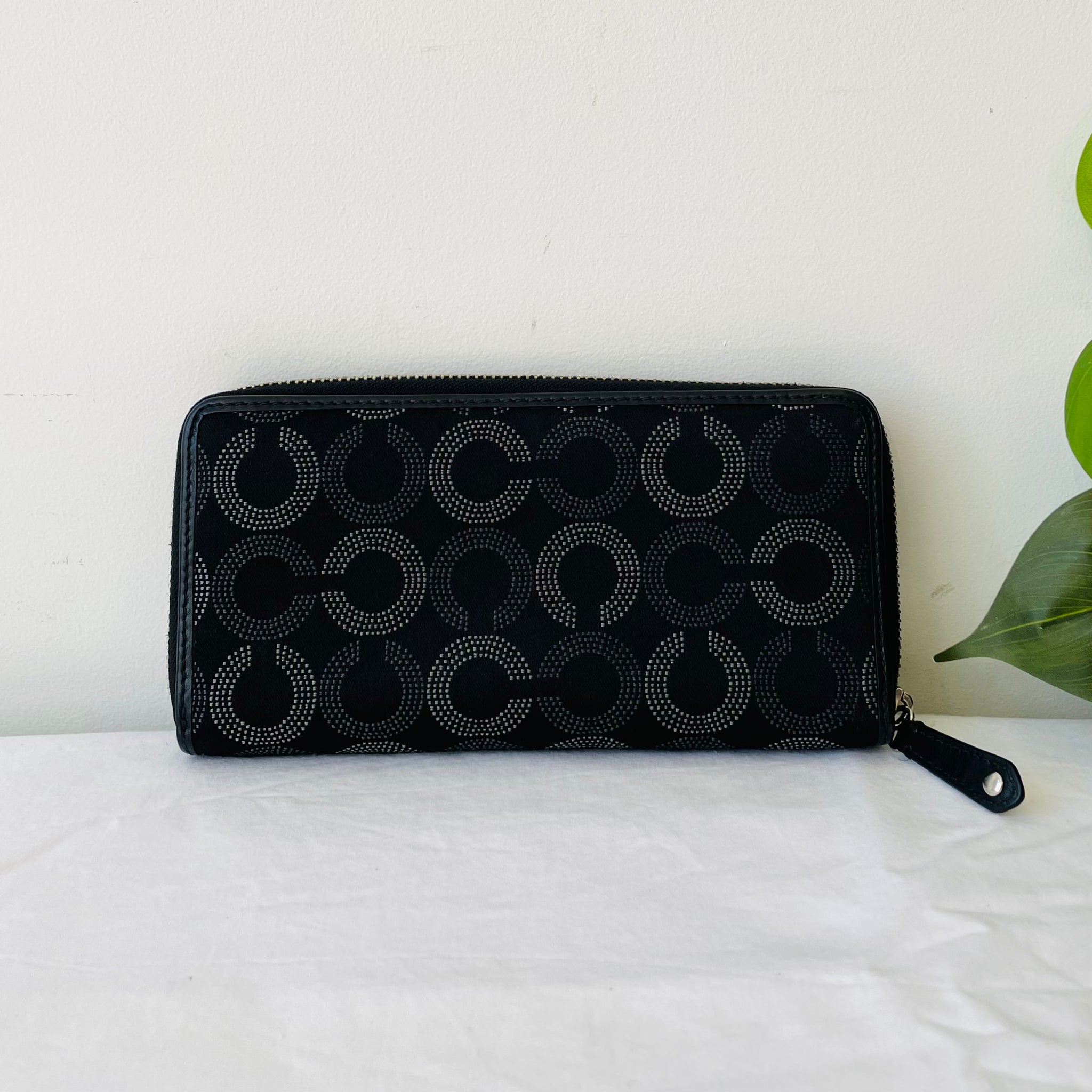Black Monogrammed Coach Wallet