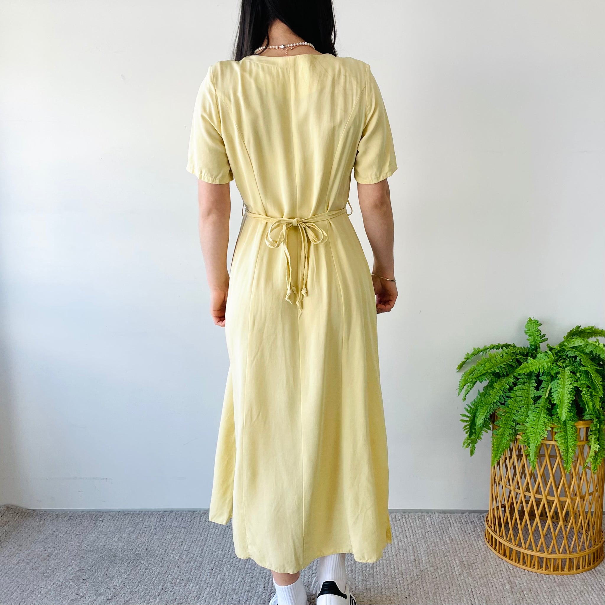 Vintage Button Up Midi Dress (M)